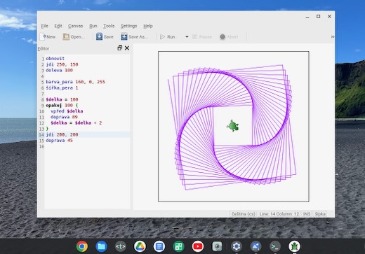 Kturtle v chromebooku