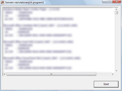 Pehled naintalovanch program - ukzka okna